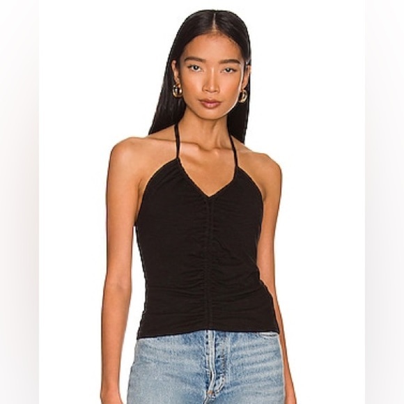 Sundry Tops - SUNDRY Revolve Ruched Halter Top in Black Spaghetti Strap Size 1/Small (4-6)